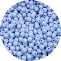 Miçangas Bola Leitosa Plástica 6mm 10g Azul Candy +/-100 UN