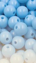 Miçangas Bolinha Leitosa 10mm 900un Azul Bebê