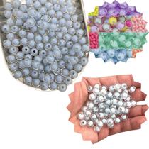 Miçangas bolinhas acrilica translucida passante 8mm c/ miolo para artesanato pulseiras colar chinelos 100gr aprox 400pçs Miçangas bolinhas acrilica translucida passante 8mm c/ miolo para artesanato pulseiras colar chinelos 100gr aprox 400pçs