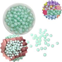 Miçangas bolinhas acrilica translucida passante 8mm c/ miolo para artesanato pulseiras colar chinelos 100gr aprox 400pçs