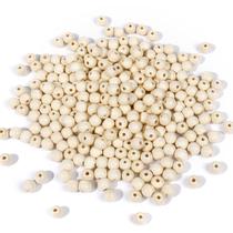 Miçangas de madeira Cadikez 400 unidades, 16 mm, branco creme, faça você mesmo