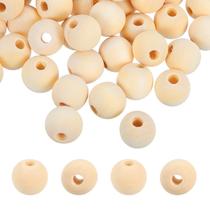 Miçangas de madeira PATIKIL 18 mm, bege, natural, 100 unidades para artesanato DIY Miçangas de madeira PATIKIL 18 mm, bege, natural, 100 unidades para artesanato DIY