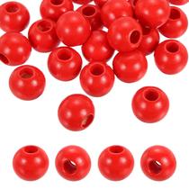 Miçangas de madeira PATIKIL Red 25mm com orifício de 10mm para artesanato DIY