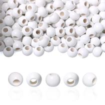 Miçangas de madeira TOP HUNTER 16 mm brancas, 200 unidades, orifício grande Miçangas de madeira TOP HUNTER 16 mm brancas, 200 unidades, orifício grande