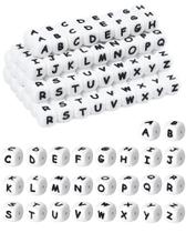 Miçangas de silicone FIVEIZERO 130 unidades de alfabeto quadrado de 12 mm
