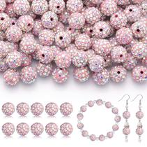 Miçangas de strass TINKRSTUFF 10 mm rosa AB 200 unidades
