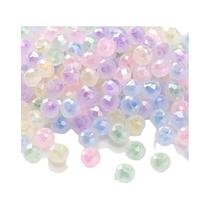 Miçangas De Vidro Iridescentes De Cores Mistas 4mm 120 Peças Redondas Facetadas Para DIY Joias