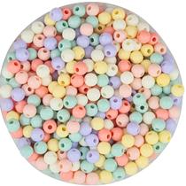 Miçangas Opacas 08mm e 06mm 50un Colorida Candy Para Pulseiras Passante Artesanato