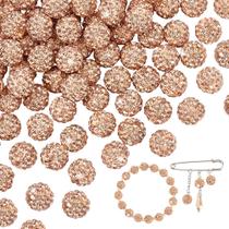 Miçangas PH PandaHall 10 mm de strass, bola de discoteca, pêssego Miçangas PH PandaHall 10 mm de strass, bola de discoteca, pêssego