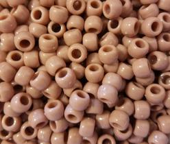 Miçangas plásticas tipo pony 1000 un. 6x9 mm taupe para artesanato Miçangas plásticas tipo pony 1000 un. 6x9 mm taupe para artesanato