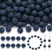 Miçangas TINKRSTUFF 10 mm, azul, preto, strass, 200 unidades