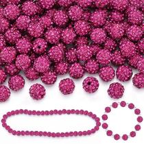Miçangas TINKRSTUFF 100 peças de miçangas de strass fúcsia de 1 cm Miçangas TINKRSTUFF 100 peças de miçangas de strass fúcsia de 1 cm