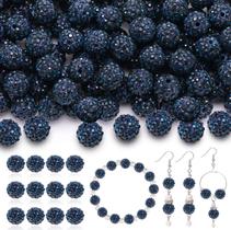 Miçangas TINKRSTUFF 120 unidades de 10 mm, azul, preto, strass