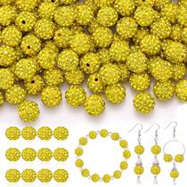 Miçangas TINKRSTUFF 120 unidades de miçangas de strass amarelas de 10 mm