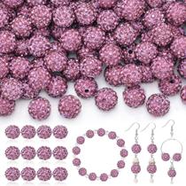 Miçangas TINKRSTUFF 200 peças de roxo claro de 1 cm de strass