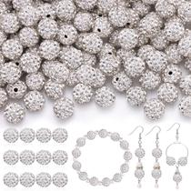 Miçangas TINKRSTUFF 200 peças de strass branco, 1 cm a granel Miçangas TINKRSTUFF 200 peças de strass branco, 1 cm a granel