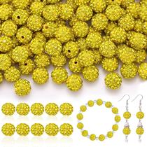 Miçangas TINKRSTUFF 200 unidades de miçangas de strass amarelas de 10 mm