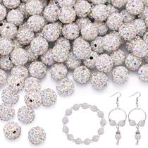 Miçangas TINKRSTUFF 200 unidades de strass Crystal AB de 10 mm Miçangas TINKRSTUFF 200 unidades de strass Crystal AB de 10 mm