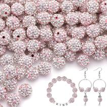 Miçangas TINKRSTUFF, 200 unidades de strass rosa e branco de 10 mm