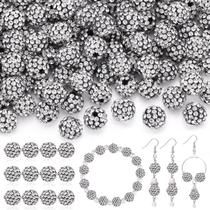 Miçangas TINKRSTUFF, preto, branco, strass, fabricação de joias, 200 unidades