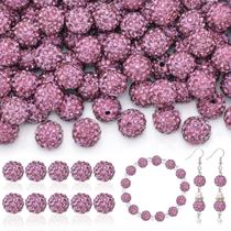Miçangas TINKRSTUFF, strass roxo claro, 10 mm, 160 unidades Miçangas TINKRSTUFF, strass roxo claro, 10 mm, 160 unidades