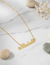 Michelle colar de nome personalizado folh a ouro 18k Michelle colar de nome personalizado folh a ouro 18k