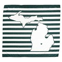 Michigan State Baby Blanket Organic Cotton Muslin Swaddle Cobertor - 47 "x 43" - Michigan State Baby Gift for Boys Girls Newborn Receiving MSU Cobertores