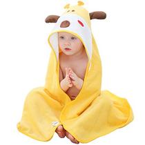 Michley Animal Hooded Baby Bath Towel Toddler Premium Cotton Absorbent Washcloth for Girls Boys 0-6T, Girafa