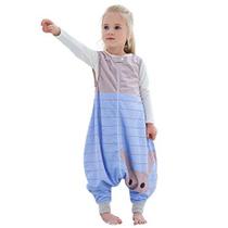 MICHLEY Baby saco de dormir saco com pés Outono inverno Swaddle cobertor wearable sem mangas camisolas para criança infantil, 1-3T, coelho azul
