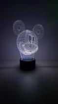 Mickey Luminária led pilha 1 cor Decoração - Avelar Criações