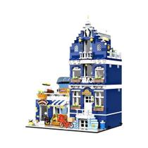 Micro Blocos De Construção Infantis HUIQIBAO Brinquedos MOC City Corner Coffee Shop Estilo