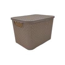 Micro Caixa Organizadora Rattan 3.5L Bege - Monte Libano