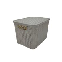 Micro Caixa Organizadora Rattan 3.5L Cinza - Monte Libano