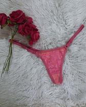 Micro Calcinha Tipo Tanga em Cotton e Bolso Feito em Renda - VP001