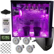 Micro Estufa Cultivo Indoor 4 Lâmpadas Filtro De Ar Pc Grow Full Spectrum