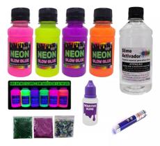 Micro Kit Slime Neon Dia Das Crianças Desativador E Lanterna - Ine Slime
