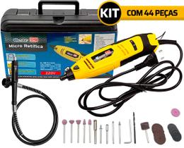 Micro Mini Retifica Pro Lixadeira Maleta Com 44 Peças Frequência 60 Potência 135 W 110v