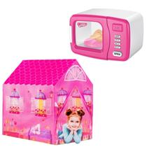 Micro-ondas Infantil Mania Casa Dm Toys + Barraca Princesa