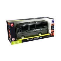 Micro Ônibus Bus Transporte Infantil Voyager Carrinho Veículo Rodas Livres Resistente Brinquedo Colecionável 27cm Roma