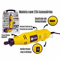 Micro Retífica 110/220 234 Acessórios Maleta Mini Furadeira