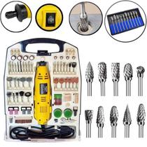 Micro Retífica Profissional 234 Acessórios + Kit 10 Fresas