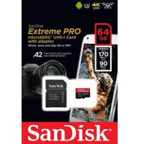 Micro Sdxc Sandisk Extreme Pro 64Gb C10 U3 A2 170Mbs Lacrado