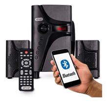 Micro System Home Theater Caixa De Som Bluetooth 2.1 Com Subwoofer Rádio Fm Usb Sd Knup Controle Remoto Bivolt