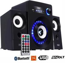 Micro System Home Theater Caixa De Som Bluetooth 2.1 Subwoofer Rádio Fm Usb Sd Controle Remoto Bivolt