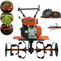 Micro Trator Motocultivador Anmax MT-170G À Gasolina 208cc 7HP de Potência Motor 4T Profissional Completo Com 24 Lâminas Cultivadoras Para Remexer, Afofar e Arar Solo Para Cultivo