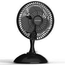 Micro Ventilador de Mesa Pessoal Ventisol Mini 20 127V com 3 Pás 20cm 2 Velocidades Preto