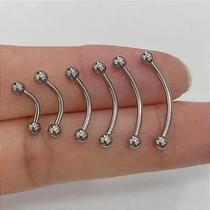 Microbell curvo aço cirúrgico com bolinhas rosqueáveis