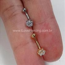 MICROBELL CURVO EM AÇO FLOR COM CRISTAIS - 1,2mm