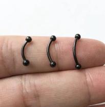 Microbell curvo em aço pvd preto - piercing