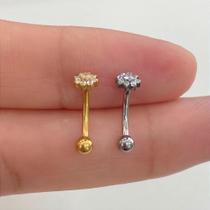 Microbell curvo titânio flor com nove zircônias